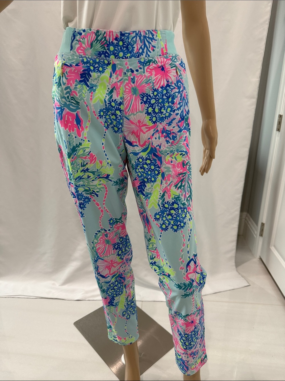 Lilly Pulitzer Luxletic Run Around Pant Multi Beach You To It UPF 50+ Size XS